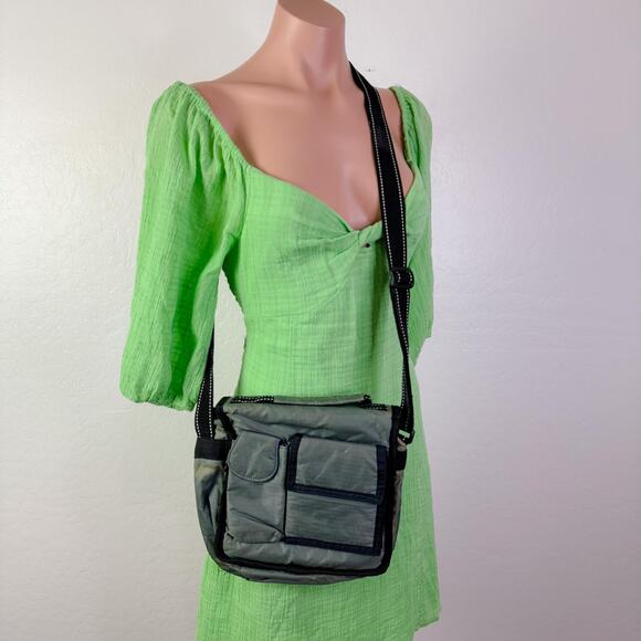 Mudd Messenger Sling Crossbody Bag Cosmetic Organizer Gray Black 90s Y2K Vintage - Picture 7 of 12